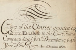Charter granted to the East India Company (31 Dec 1600)