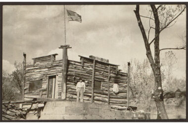 Photograph of Captain Pearl R. Nye Standing Outside Camp Charming